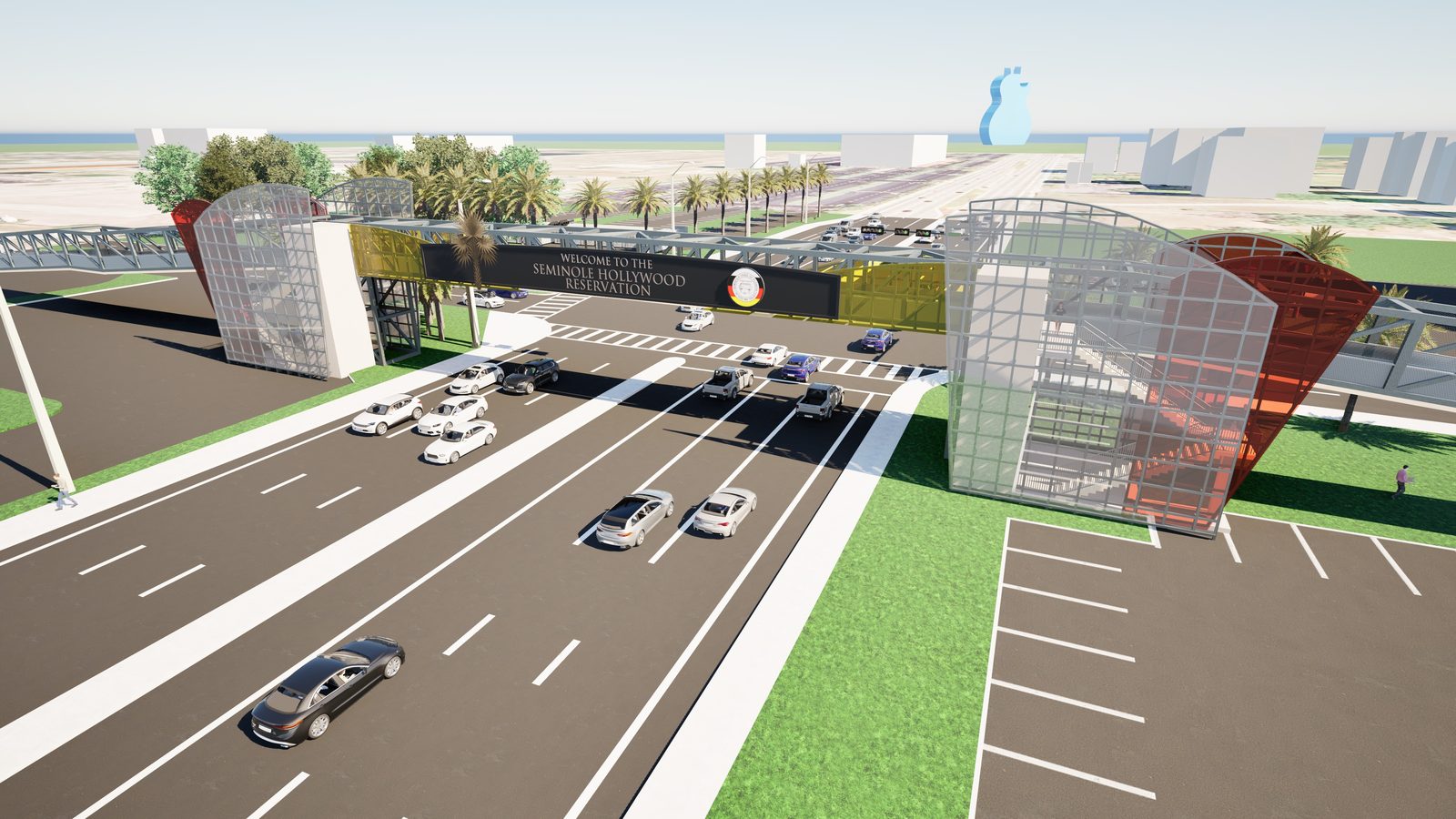 Seminole Hollywood pedestrian bridge