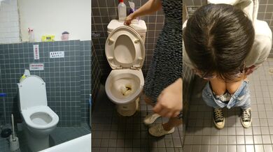 TWTP 小吃点女厕全景偷拍几个小嫩妹各种姿势嘘嘘